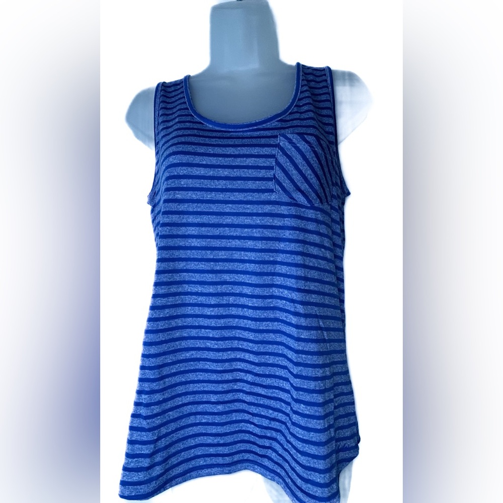Cabela's Blue Striped UPF 30 Tank Top‎ Shirt Small Regular